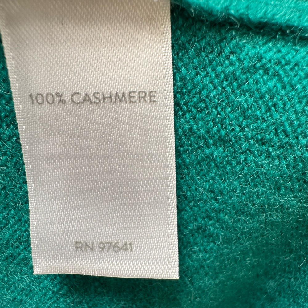 Like New J. Jill L Cashmere Cowl-Neck Sweater, Light Malachite - Picture 5 of 6